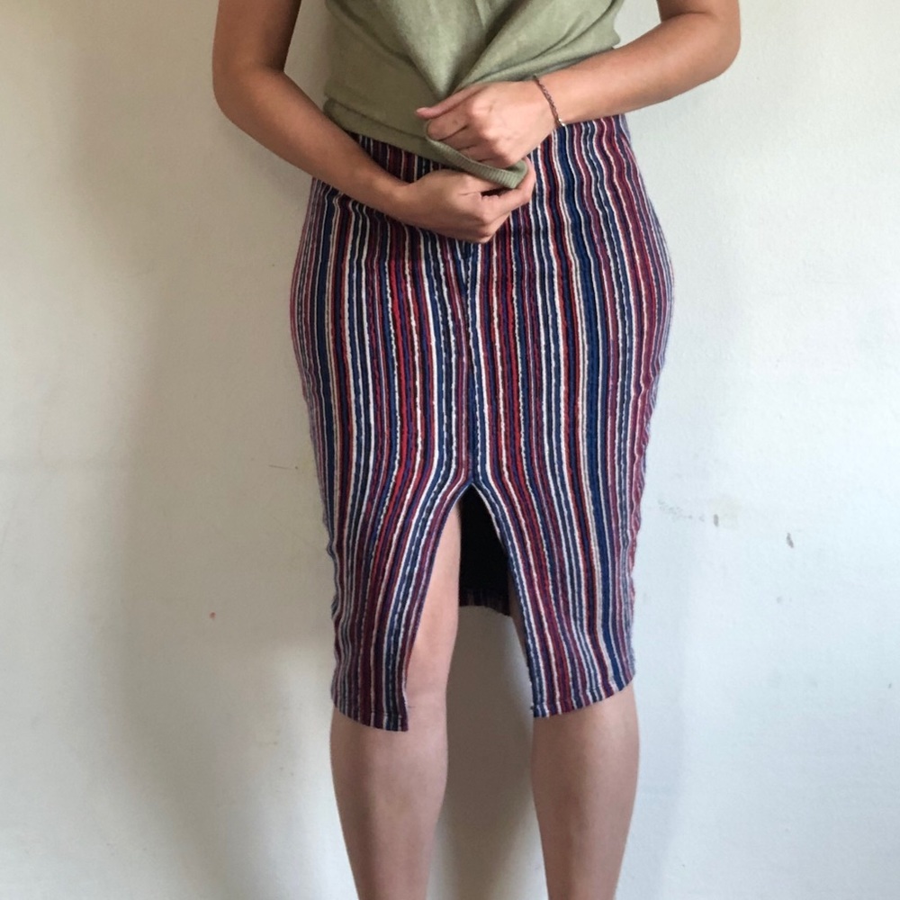 Vertical striped skirt
